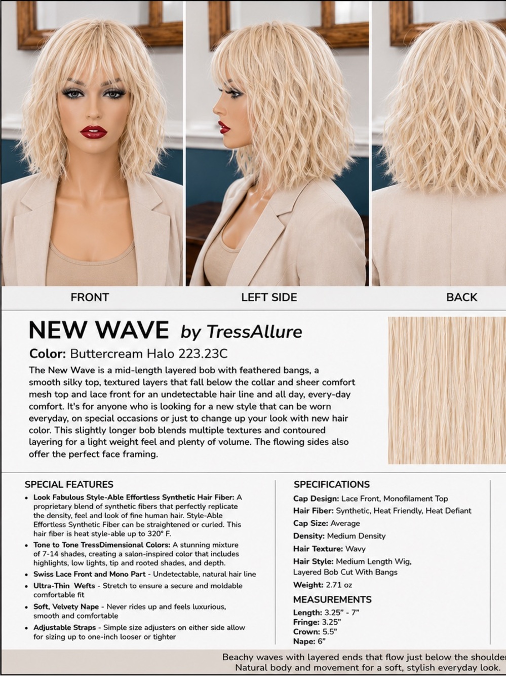 New Wave by TressAllure in Buttercream Halo 223/23C